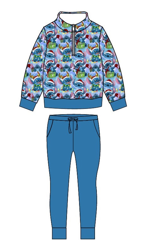 PREORDER - Mishcief & Mistletoe Adult Quarterzip French Terry Set