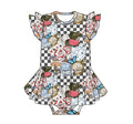 Checkered Tea Part Bodysuit Twirl Coming Soon